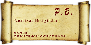 Paulics Brigitta névjegykártya